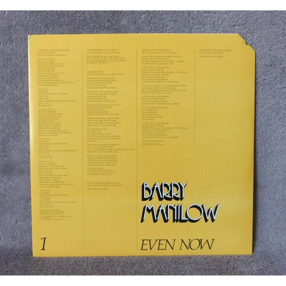 Barry Manilow Even Now LP Vinyl 1978 Arista Records AB 4164 - Picture 6 of 12
